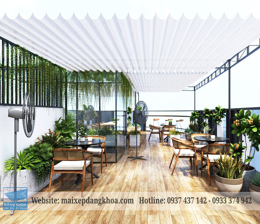 Làm mái che đẹp – bạt xếp lượn sóng di động giá rẻ tại Quận Bình Thạnh 