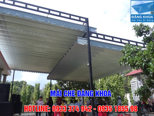 Mái bạt xếp, mái hiên di động, mái che lượn sóng bền đẹp giá tốt tại Tân Bình
